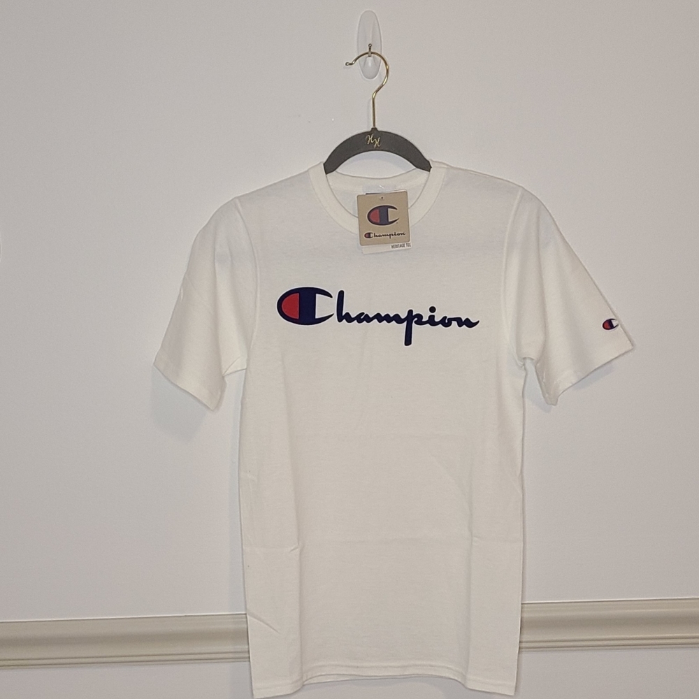 Champion Logo Tee White XS NWT - Picture 2 of 6